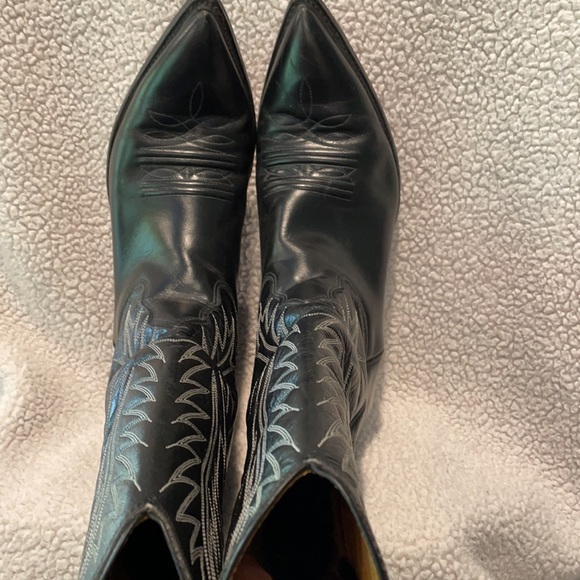 Cowboy boots, black with white stitching - Picture 2 of 10